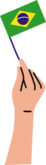 Diverse Race Of Hand Holding Flag Of Brazil