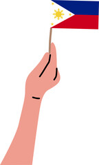 Diverse Race Of Hand Holding Flag Of Philippines