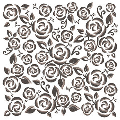 Organic stencil style flower pattern 