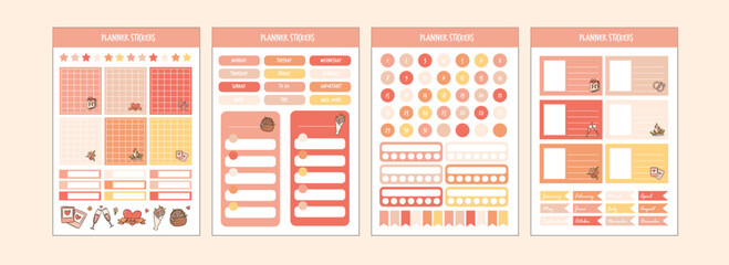 Valentine Printable Colorful Sticker Set for Planner
