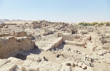 Fototapeta premium The Elephantine Island Archaeological Site, Home to an Ancient Khnum Temple