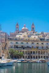 Birgu, Malta, 22 May 2022:  Traditional harbor of Birgu, one of the three cities