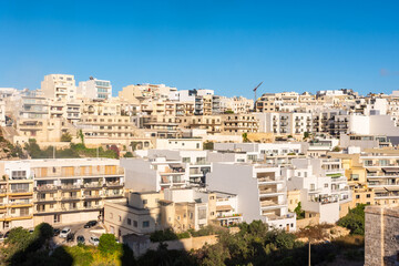 Naklejka premium Mellieha, Malta, 21 May 2022: Residential modern district