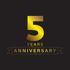 Golden vintage anniversary logo