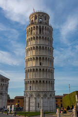 Pisa, Italy,  14 April 2022: The leaning tower