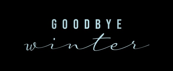 Fototapeta na wymiar Card with phrase Goodbye Winter. Lettering typography text Goodbye Winter. 