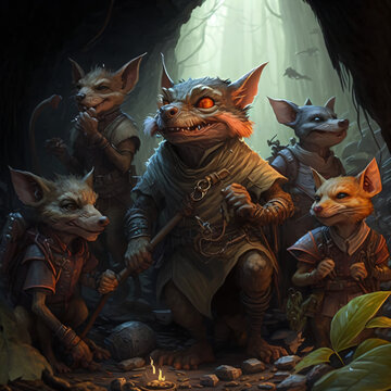 a group of kobolds illustration