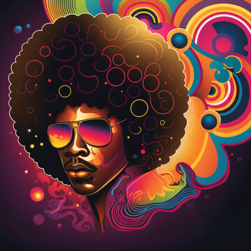 afro man funk illustration