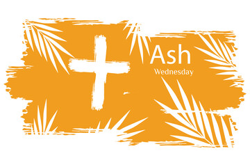 Ash Wednesday is a Christian holy day of prayer and fasting. It is preceded by Shrove Tuesday and falls on the first day of Lent, the six weeks of penitence before Easter, flat vector  illustration