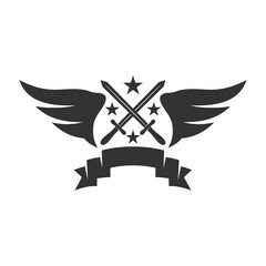emblem blank wing shield ribbon logo template Icon Illustration Brand Identity