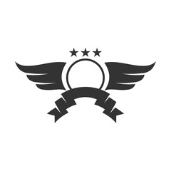 emblem blank wing shield ribbon logo template Icon Illustration Brand Identity