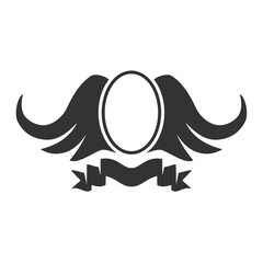 emblem blank wing shield ribbon logo template Icon Illustration Brand Identity