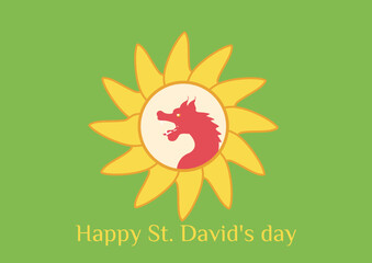 St. David's Day Illustration, flat vector modern illustration