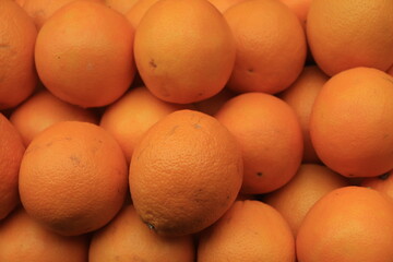 Juicy orange in display at the market