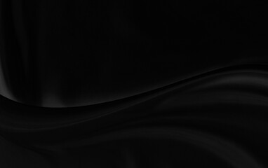 Black gray satin dark fabric texture luxurious shiny that is abstract silk cloth background with patterns soft waves blur beautiful.
