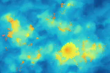 Fototapeta na wymiar seamless sky background with blue paint splatters. Generative AI