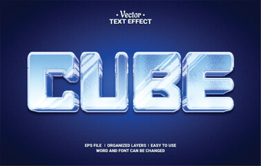 Ice Cube Editable Vector Text Effect.