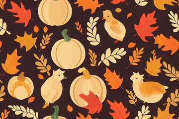 Obraz premium Border graphic with Thanksgiving animals perfect for kids' crafts and decorations. Generative AI