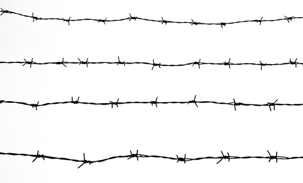 Silhouette of barbed wire