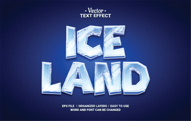 Iceland Editable Vector Text Effect.