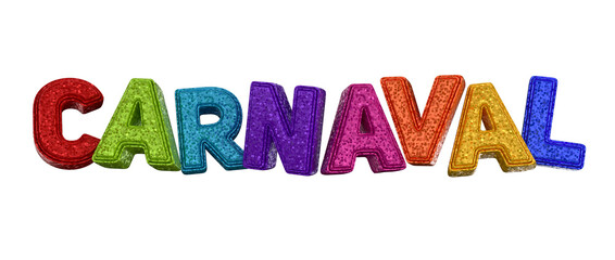  3d render carnival logo with realistic texture