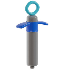 Dental Syringe RIght View 3D Icon