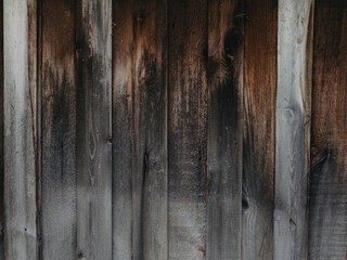 The background texture of the wall is made of gray old wooden boards. Close-up.