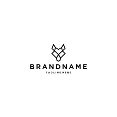 Abstract wolf head logo design template