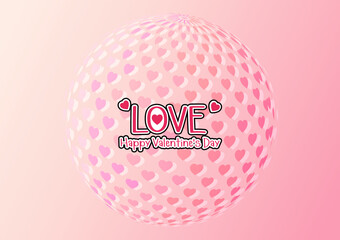Abstract valentine world circles love hearts background