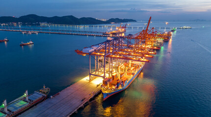 Shipyard Cargo Container Sea Port Freight forwarding service logistics and transportation....
