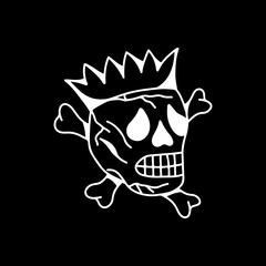 vector illustration of a skull with a crown