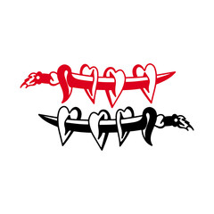 Fototapeta premium vector illustration of a knife with a heart