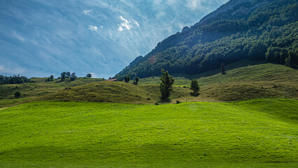 Obraz premium Typical view in the Swiss Alps - amazing Switzerland - travel photography