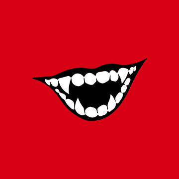vector illustration of a sinister fanged mouth