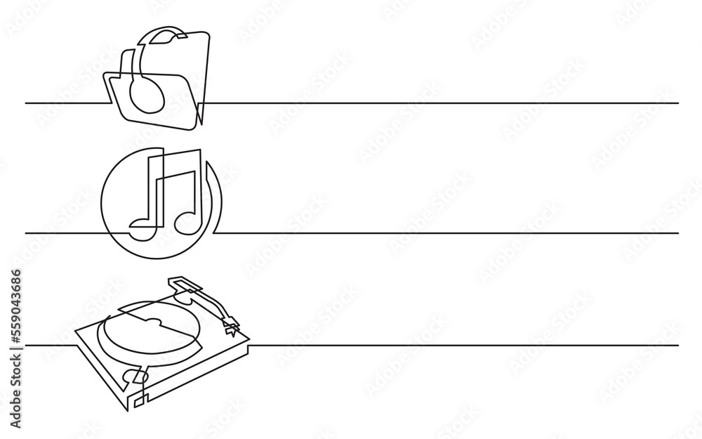 Canvas Prints png image with transparent background of continuous line drawing of business icons: headphones, fold