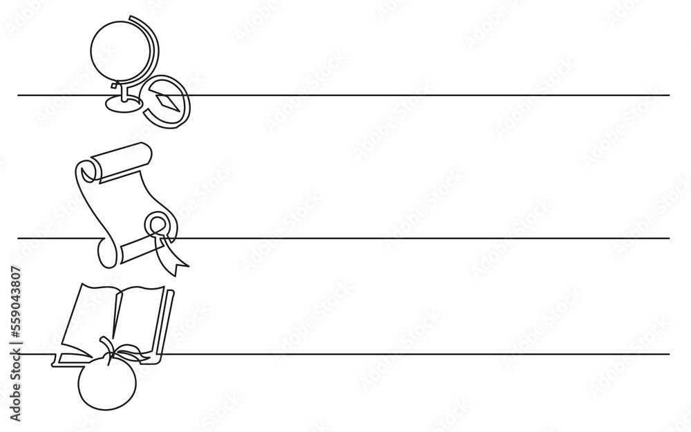 Poster png image with transparent background of continuous line drawing of various business icons isolated 