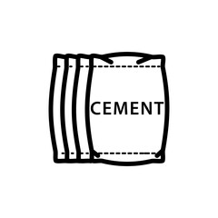 Cement bag icon vector logo design template