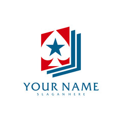 Obraz premium Book Poker logo vector template, Creative Poker logo design concepts