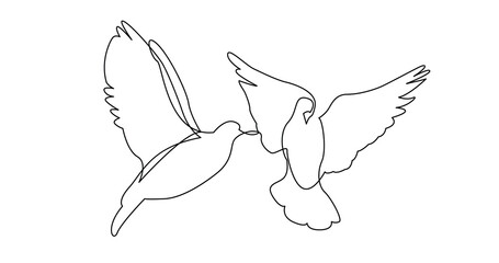 continuous line drawing of bird PNG image with transparent background