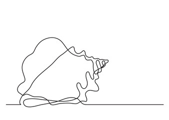 single line drawing of sea shell PNG image with transparent background
