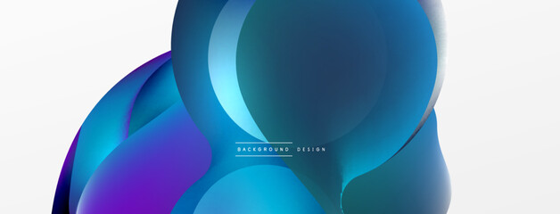 Fluid abstract background. Liquid color gradients composition. Round shapes and circle flowing design for wallpaper, banner, background or landing