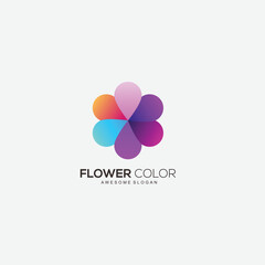 flower logo gradient colorful design template