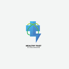 medical fast logo colorful design template symbol
