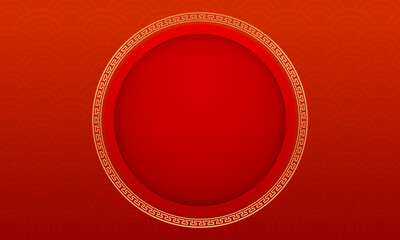 Chinese new year background template Illustrations with red pattern and circle chinese ornament