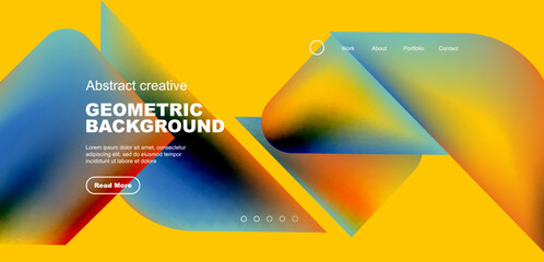 Liquid shapes with flowing gradient colors. Geometric circle round triangles. Vector illustration for wallpaper, banner, background, leaflet, catalog, cover, flyer