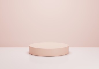 Pink geometric 3d product display background concept abstract podium cylinder 3d render