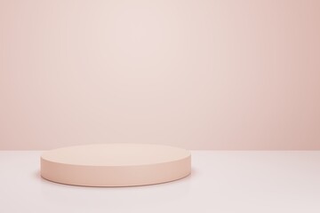 Pink geometric 3d landscape  product display background concept abstract podium cylinder 3d render