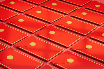3d rendering chinese new year red packet