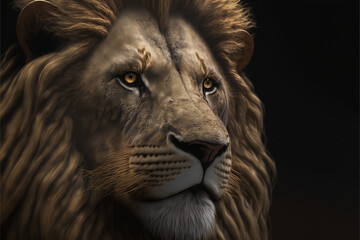 Naklejka premium lion head portrait