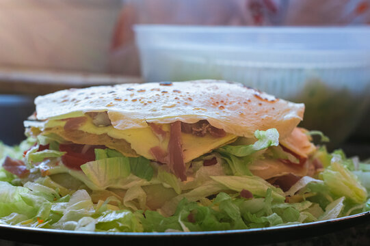 chicken and vegetable salad torre fria de panqueques